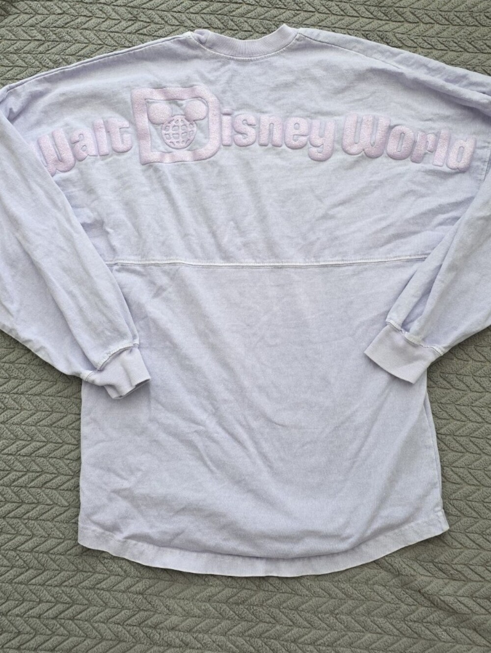 Disney Parks Purple Spirit Jersey Tee with Glitter Letters Xs Long Sleeves